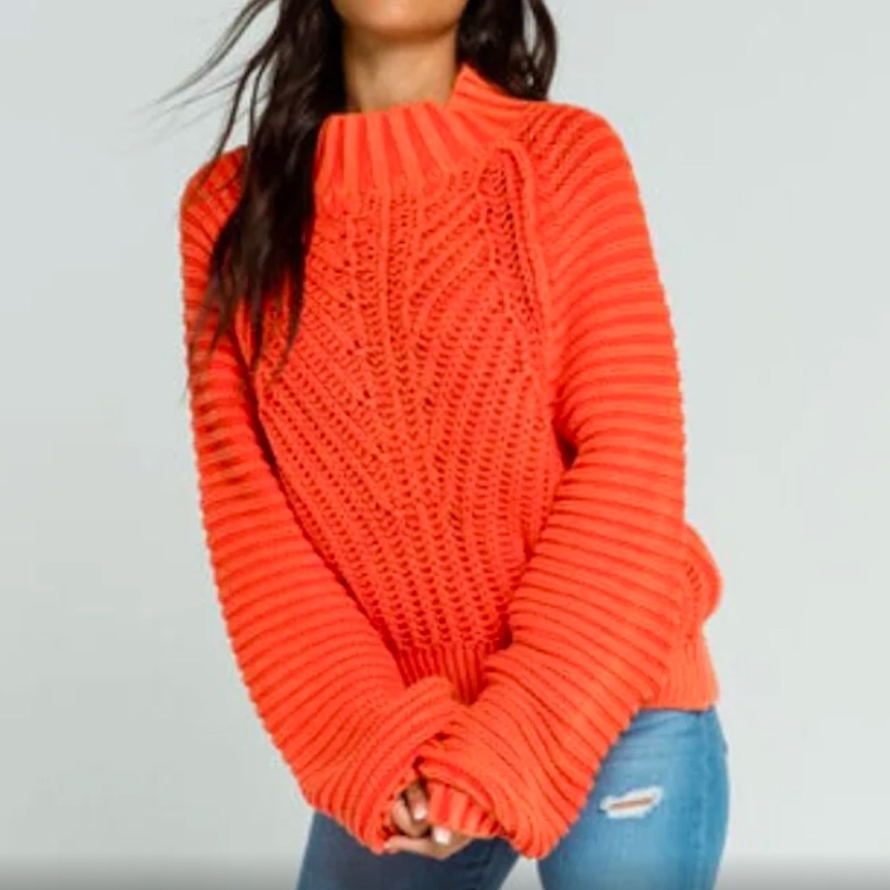 Free People Love Glare Mock Neck Sweater